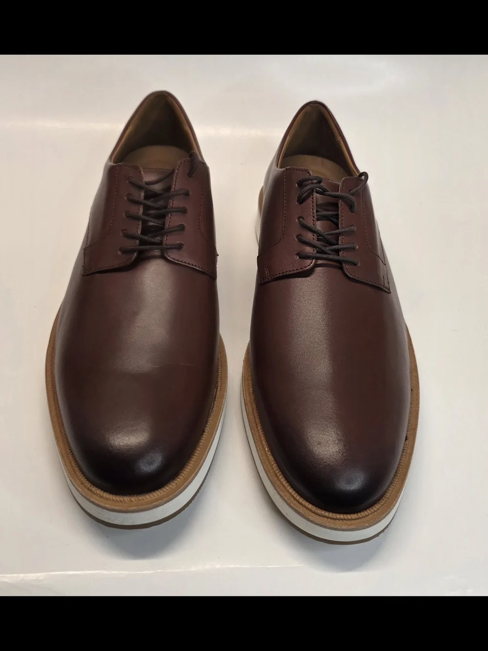 New Benson Derby Oxford Casual Allen Edmonds Brown Leather  Men's Size 12D